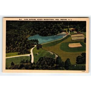 Club Sapphire Ecusta Recreational Area Brevard North Carolina Linen Postcard